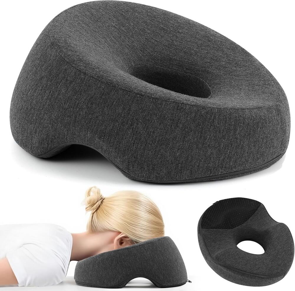 K.TAKHOI Face Down Adjustable Memory Foam Pillow With 2 Air Vents - Stomach-Gray